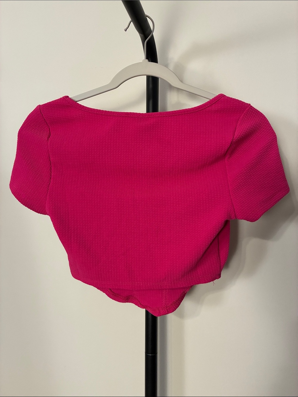 ๐ New! SHEIN Ribbed Square-Neck Crop Top Pink Fitted Stretchy Small NWT - Picture 4 of 7